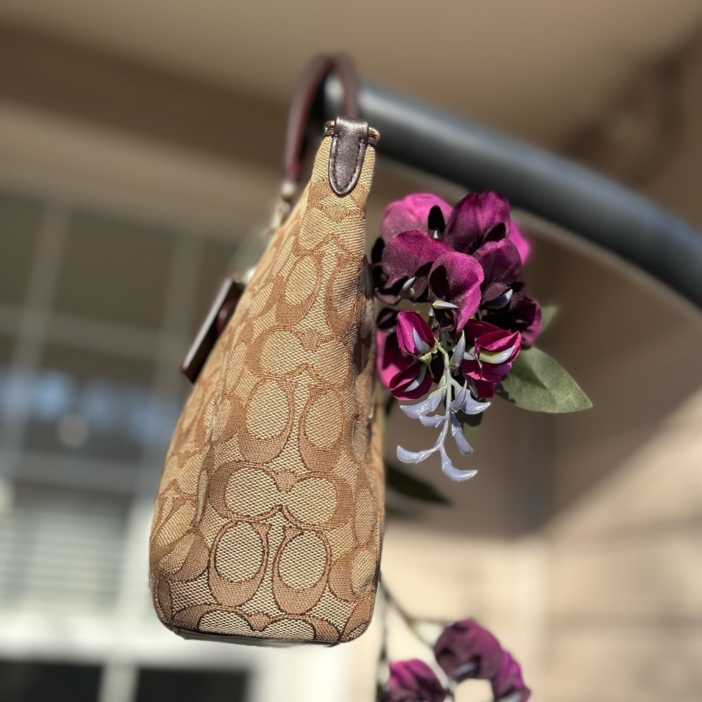 Coach Prairie Satchel in Signature Jacquard | 58875 | Brown Hangtag | GUC - Picture 3 of 11